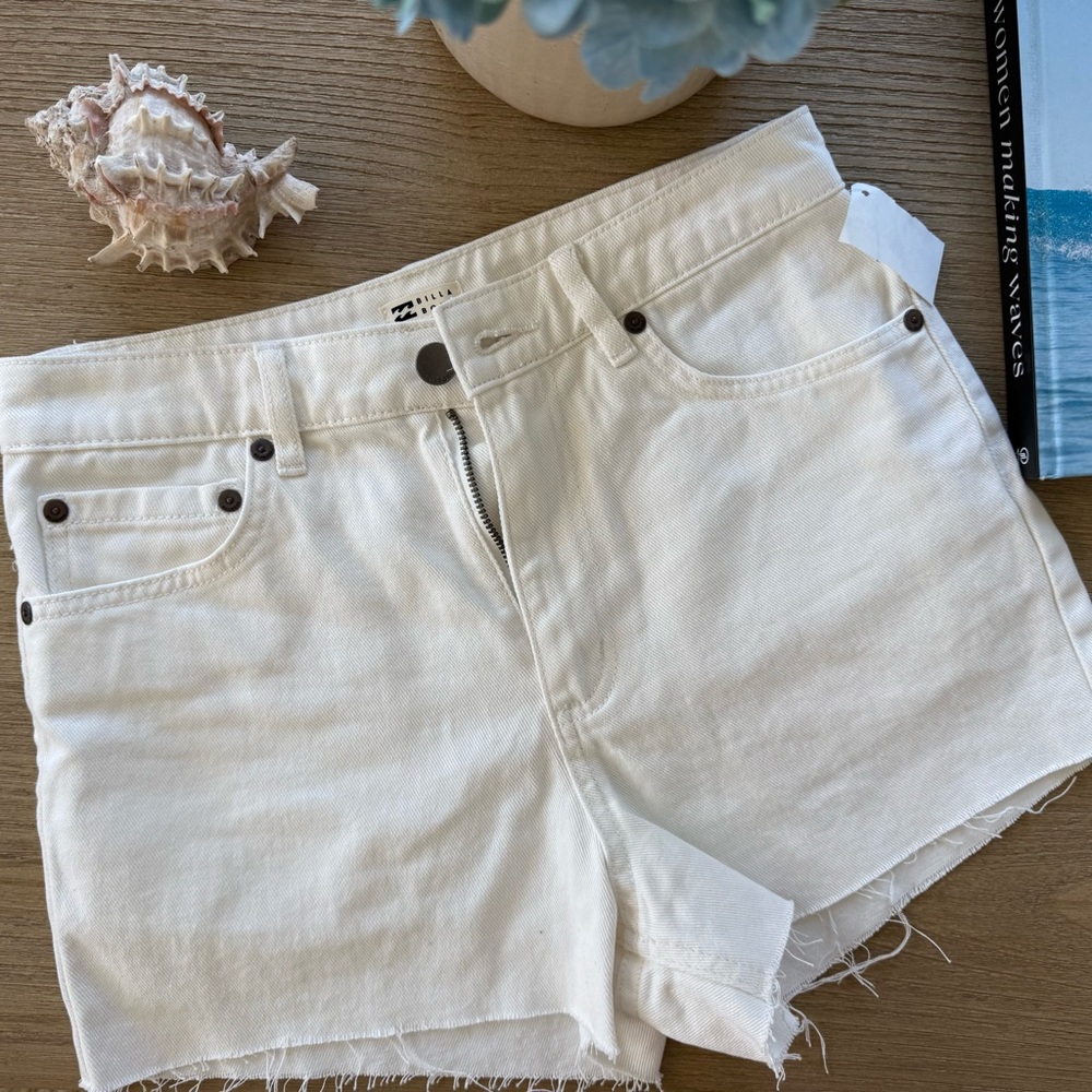 Billabong Women's White Denim Cutoff Shorts